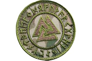 LEGEEON Multicam Valknut Viking Norse Runic Heathen Pagan Odin God Rune Morale Tactical Fastener Patch