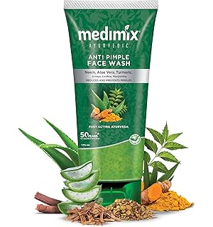 Ayurvedic Anti Pimple Face Wash 175ml | With Neem, Aloe Vera, and Turmeric | Helps reduce & prevent pimples | Natural | Herbal | Paraben-free | Soap-f