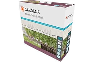 Gardena Micro-Drip-System Drip Irrigation Set Hedges/Bushes (25 m): Starter set, ready to use, water-saving irrigation system, simple & flexible connection technology (13500-20)