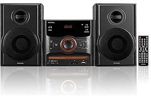 Roxel RCD-250BT Lecteur CD Hifi compact tout-en-un, mini stéréo, lecteur DVD, fonction karaoké, télécommande, lecture sans fil, radio FM, lecture MP3 USB, sortie RMS 40 W