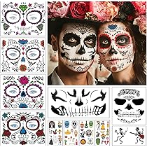 Tatouage Maquillage Halloween Pour Visage, 10 Feuilles Deguisement