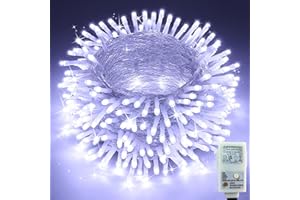 Moxled Fairy Lights Plug in Waterproof - 13M/42ft 100 LED String Lights Mains Powered, 8 Modes Expandable Garden Christmas Lights for Outdoor Indoor Bedroom Patio Party Tree Decorations (White)