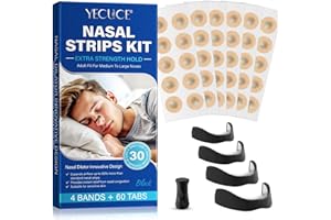 BIBONSE Magnetic Nasal Strips 60pcs, Magnetic Nose Strips for Breathing, Anti-Snore Devices for Men and Women, Nose Breathing Strips Magnet for Better Sleep - Sweat Resistant, Skin Safe Nasal Strips Kit