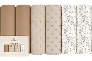 Yoofoss Juego de 6 Cuadrados de Muselina Paños 70x70 cm Bambú y Algodón Gasas para Bebés Grandes de Muselina Toalla de baño para Bebes Recien Nacidos