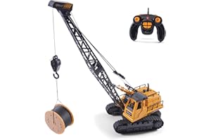 Top Race 12-kanałowy pilot zdalnego sterowania RC traktor dźwigowy, zasilany bateryjnie żuraw ze światłami i dźwiękiem. TR-114