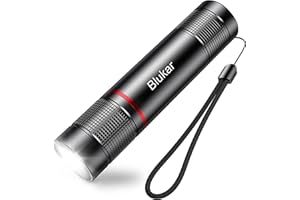 Blukar Lampe Torche LED Rechargeable, Lampe de Poche LED Ultra Puissante Militaire en Aluminium, 4 Modes d'éclairage & Zoomable pour Enfant Cadeau/Camping/Randonnée/Urgence/Coupure de Courant