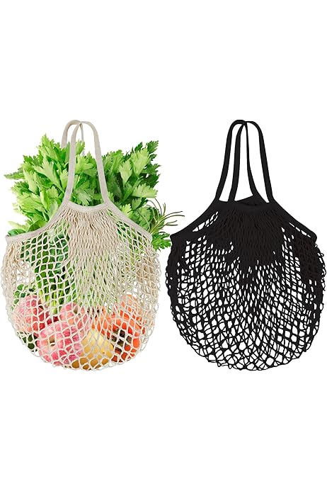 Bolsa Compra Bolsas De Red Reutilizables Algodón Orgánico Para