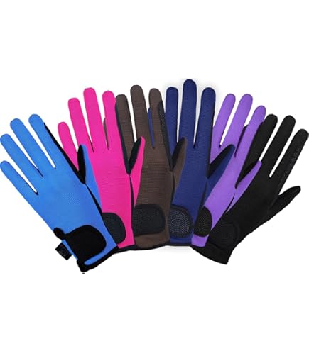 Gants d'équitation bicolore coton fin enfants