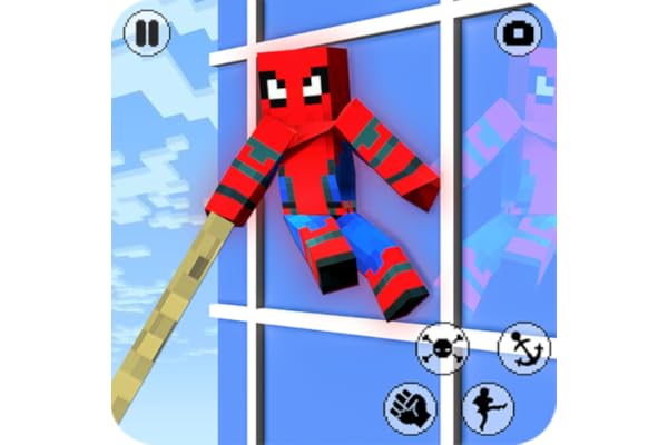 Juegos de héroes de araña con cuerdas, juego de acción de superhéroes de lucha con cuerdas de bloques 3D gratis, lucha en la ciudad.