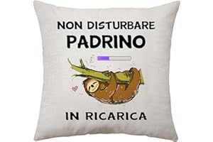 ACONESONG Non Disturbare Padrino In Ricarica - Regalo per Padrino Cuscino Copricuscino Regalo Uomo Compleanno Originale Idee Regali per Lui per Natale Festa del Papà Divertente Copricuscino 45 x 45 cm (Padrino)