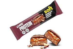 ‎CORNY Protein Riegel | Corny | Soft Hazelnut-Nougat Flavor | 30% Protein | Eiweißriegel ohne Zuckerzusatz | Einzelriegel 45g