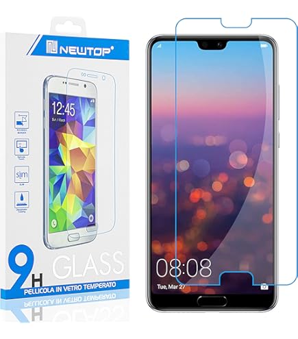 REY Pack 2X Pellicola salvaschermo per Huawei P Smart PRO 2019, Vetro temperato, di qualità Premium