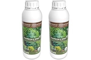 CULTIVERS Fertilizante Líquido para Coníferas y Setos Ecológico de 2X1L. Abono 100% Orgánico y Natural. Evita Enfermedades, Arbustos vigorosos, Follaje mas verde