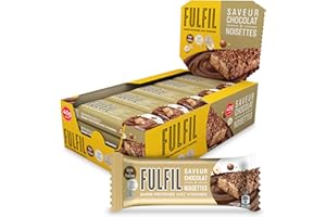 FULFIL - Barretta per snack con vitamine e proteine (15 x 55 g) - gusto CIOCCOLATO E NOCCIOLA - 20 g di proteine, 9 vitamine, basso contenuto di zuccheri