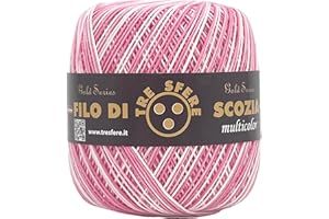 FILATI ITALIANI filo di scozia multicolore per uncinetto (sfumato rosa)