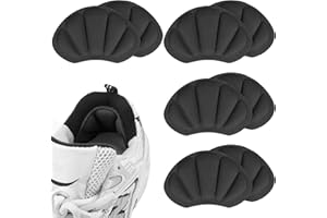 Clundoo 8 Stück (4 Paar) Fersenpolster für zu große Schuhe, Selbstklebende Schuhpolster, Fersenschutz Fersenkissen Selbstklebend Anti-Blasen-Einlagen Gegen (Schwarz)