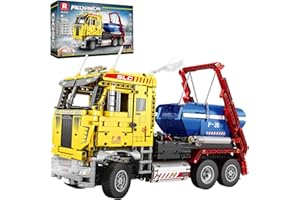 Reobrix RC Skip Loader Truck Toy Building Block with Motors, Technical Engineering Mechanical Car Construction Toy, 22016 Heavy Duty Dumper Vehicle Hobby Colleciton Gift for Adults Men Boys (1811Pcs)