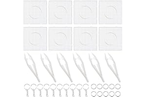 Allazone 5 mm Schede di Perline di Fusibili, 5mm di Perline da Stirare Pegboard per Il Tempo Libero Creativo (8 Pz Piazza)