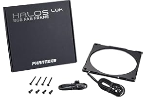 Phanteks Halos Lux Universal - Componente (Universal, Aluminio, Negro, 140 mm, 140 mm, 6 mm)
