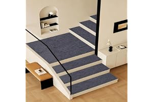 Trappsteg Mattor, 5-Pack 24 x 135 cm Polyester Återanvändbar Självhäftande Halkfri Trappstegsunderlägg Tvättbar, Avskalbar Och Självhäftande för Trätrappor Inomhus