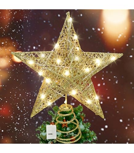 Kerstboom Voorzien Van LED Verlichting - Kerst Glitter Ster Versiering Decoratie - Feestelijke Winter Kerst Decoratie,voor Binnen Huis Kantoor