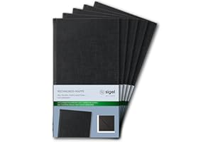 SIGEL RM100 Lot de 5 Porte-additions, 13 x 23 x 1 cm, durable et facile à nettoyer, noir