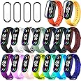 BANGTING 20 Pieces Strap Replacement Compatible With Xiaomi Mi Band 7/6/5 and Amazfit Band 5, Silicone Wristbands for Mi Fit Bracelet