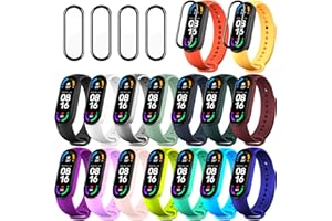 BANGTING 20 sztuk bransoletek kompatybilnych z Xiaomi Mi Band 5 / Amazfit Band 5, silikonowy pasek zamienny do Mi Fit Band 5 NFC, pasek zamienny Miband 5