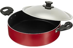 Pigeon by Stovekraft Non-Stick Biriyani Pot with Lid, 5 Litres,Red and Black