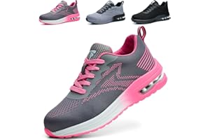 WUAYAMI Scarpe Antinfortunistiche Uomo Donna Leggere Scarpe da Lavoro con Punta in Acciaio Leggere Traspiranti Scarpe Sicurezza Comode