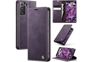 Cracedily Handyhülle für Samsung Galaxy S22 Hülle Premium PU Leder Klappbar Stoßfeste Tasche Flip Case [RFID Blocker] Magnet Kartenfach Standfunktion Klapphülle Schutzhülle für Galaxy S22, Lila