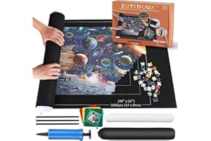 ZOYIDOUX Jigsaw Mat Roll Up for Puzzles up to 3000 Pieces, Large Felt Storage with Inflatable Tube, Easy to Store and Carry, for Enthusiasts