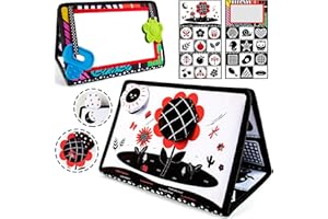 teytoy Tummy Time Mirror Developmental Baby Mirror Tummy Time Toys Activity Double High Contrast Baby Toy Black and White Infant Toys 0-3 Months for Babies Newborn Infants Toddler Boys and Girls