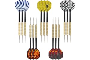 SUQ 15 Stück Dartpfeile, 14 Gramm Metallspitze Steel Darts Set, Profi Steel Darts Aluminium Schaft, für Aufnahmeraum, Mann Höhle, Bar und Spielzimmer, Anfänger Heimgebrauch, Dart-Spieler