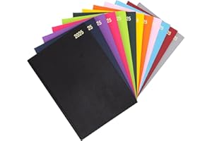 EVELAY Agenda de 2025, tamaño A4, una página por día, con tapa dura, año completo, calendario diario, color negro (idioma español no garantizado)