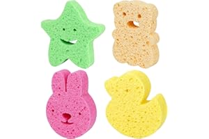OIFIKAA of Baby Bath Sponges,4PCS Soft Cute Animal Shapes Baby Bath Sponge Kids,Baby Sponges for Bath Newborn Gentle on Newborn and Toddler Skin, Baby Bath Time Must Have
