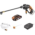 WORX 20V Cordless Pressure Washer Hydroshot WG620E.6, 22 Bar 120 L/H Compact Portable Pressure Cleaner with 2.0 Ah Battery, Fast Charger, PowerShare, Suitable for Car, Windows and Patio Cleaning