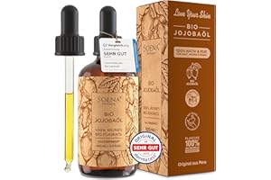 SOENA JOJOBAÖL BIO Kaltgepresst | Für Haare Haut Nägel - 100% Natürlich & Rein | Haaröl, Gesichtsöl, Körperöl Straffend | Anti-Aging für elastische Haut - Vegan | Feuchtigkeitspflege - Made in Germany