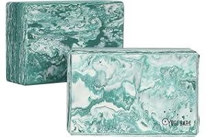 YOGIBARE Yogi Bare Marble Yoga Block - Set of 2 Firm EVA Foam Yoga Brick - Pilates, Yoga Exercise Equipment & Meditation Accessories - Latex Free - 22.5cm x 15cm x 7cm