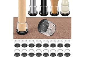 EZPROTEKT 16PCS Chair Leg Sliders for Carpet, Chair Glides for Carpet, Furniture Sliders & Thermo-Plastic-Elastomer Combination of Chair Leg Protector,Smoothly Slide on Carpet No Scratches (Fit 0.75-1",Clear)