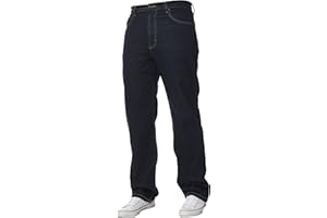 BLUE CIRCLE Mens Straight Leg Jeans Basic Heavy Duty Work Denim Trousers Pants All Waist Big Sizes in 4 Colours