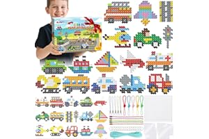 NLMWTI Kit de Perles à Repasser Grosse 10MM, 1500pcs Perle a Repasser 19 Couleurs avec Plaque Perle a Repasser, 15 Motifs 5 Papiers à Repasser, Cadeau d'anniversaire/de Noël pour Enfants