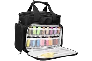 Crafts&Co® Nähmaschinentasche mit Stabilen Tragegriffen | Transporttasche für Nähmaschine mit Praktischen Ablagefächern | Nähmaschinenkoffer | Tasche für Nähmaschine | 30cm x 14cm x 28cm