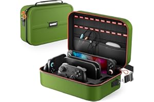 ZOZOVR Switch 2 Funda para Nintendo Switch 2 (2025), Estuche RíGida PortáTil con ProteccióN Total para Viajes, 20 Ranuras para Juegos , Bolsa Grande Antipolvo para Switch 2 Accesorios , Verde