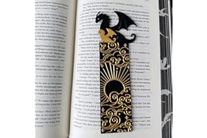 KONGOU Marcapáginas Dragón, Punto De Libro Vintage, Año De La Mascota del Dragón, Marcador De Libro Fresco con El Sol Y Las Nubes, Decoraciones De Libros En Forma De Dragón