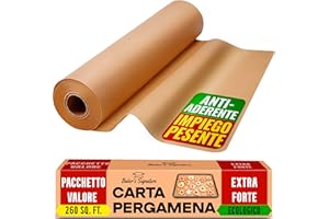 Carta Forno Rotolo Non Candeggiata per Cucinare – Carta da Forno da 38cm x 64m con Taglierina, Carta Antiaderente - Unbleached Parchment Paper - Friggitrice ad Aria da Baker's Signature