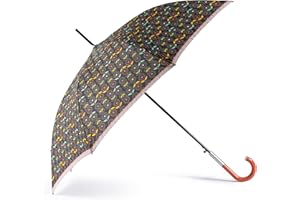VOGUE Paraguas mujer confeccionado en tres estampados de diseño exclusivo Chic Sistema Anti-viento Wind Proof, Tejido Pongee y Cire. Apertura automática. Chic floral fondo negro