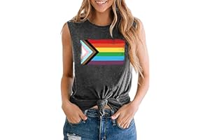 hohololo Pride Tank Top for women LGBT love Rainbow Print Sleeveless Shirt Gay Pride Month tops
