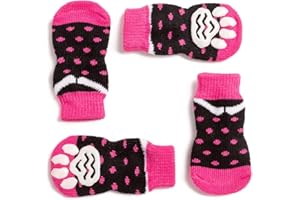 HARFKOKO Pet Heroic Indoor Anti-Rutsch Socken für Hunde und Katzen - 6 Größen von S bis 3XL für kleine-riesige Tiere - Pfotenschutz und Traktion Dank Silikon-Gel
