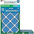 Filterbuy 12x20x1 Air Filter MERV 13 Optimal Defense (2-Pack), Pleated HVAC AC Furnace Air Filters Replacement (Actual Size: 11.50 x 19.50 x 0.75 Inches)